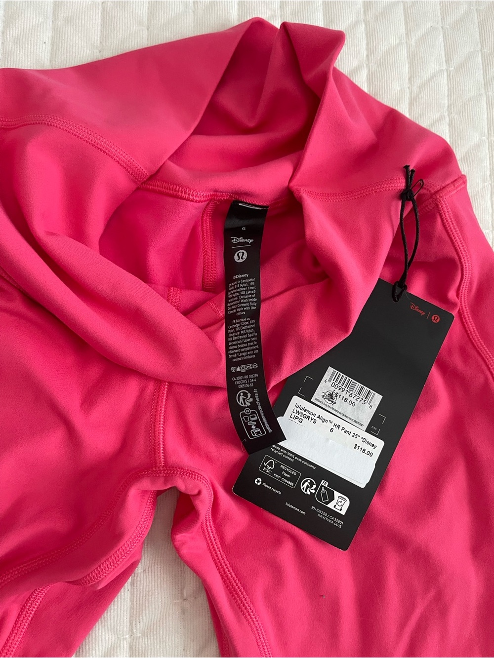 Lululemon x Disney Pink Athletic Set - Sports Bra & Leggings set size 6 - Picture 7 of 12